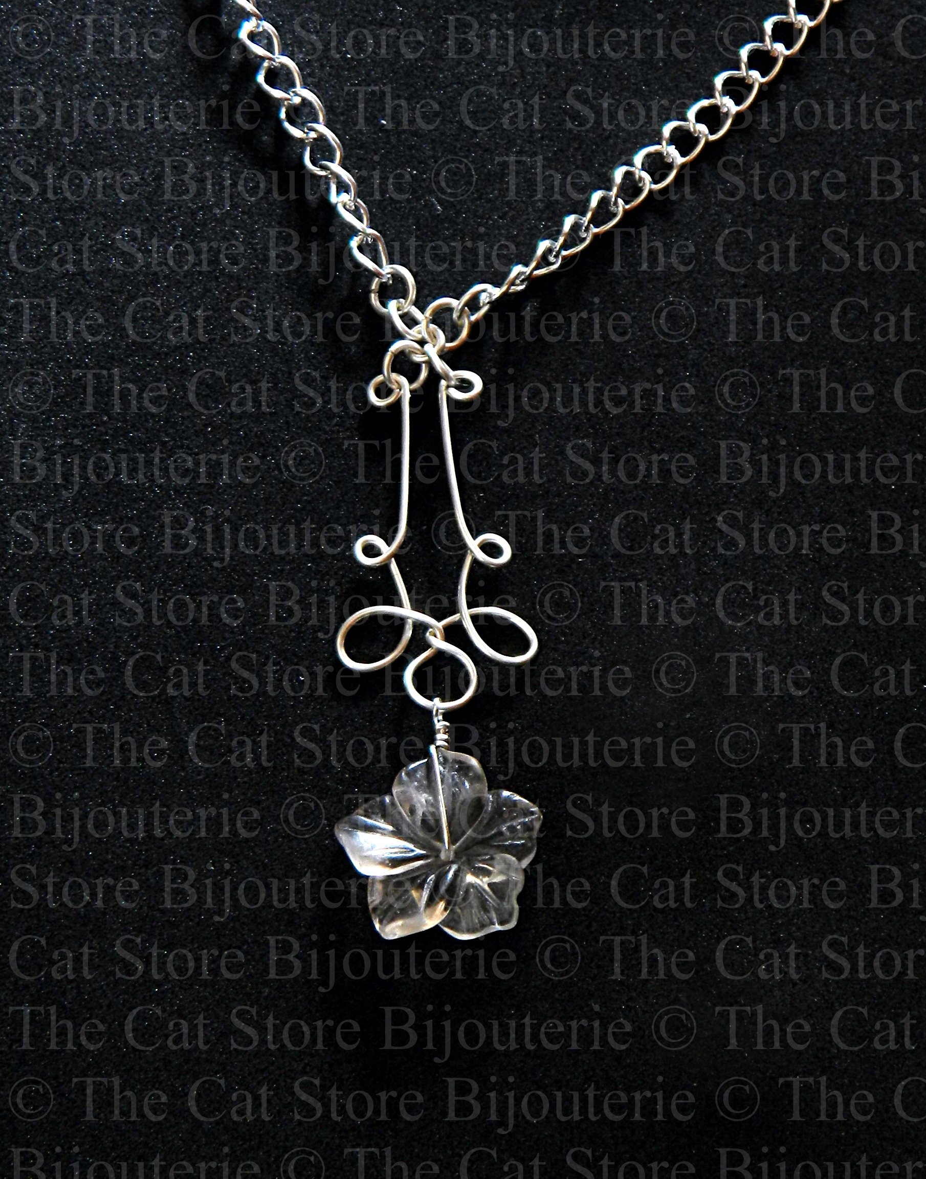 collier pendentif aloha art nouveau fluorite  THE CAT STORE Bijouterie