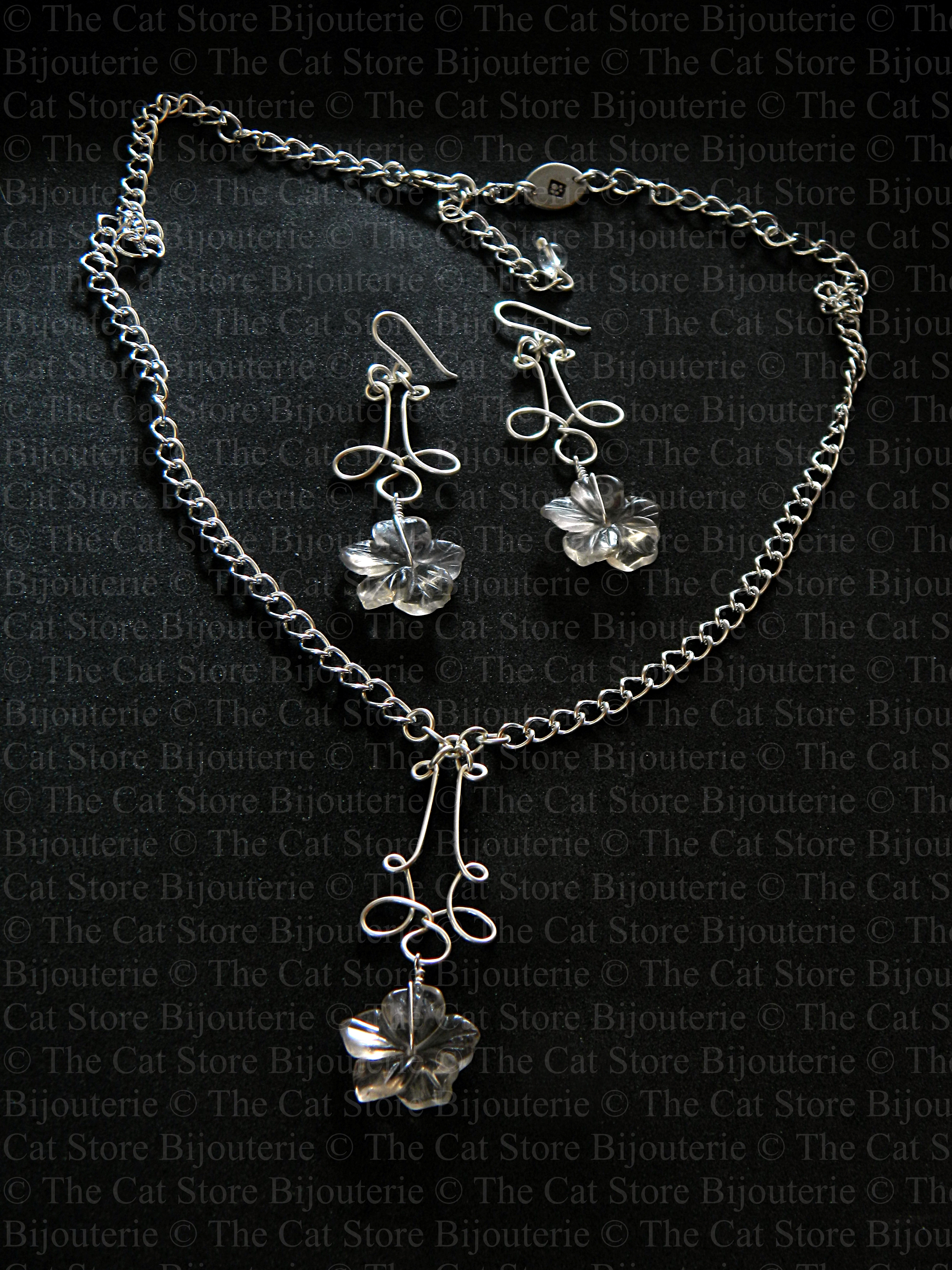 demi-parure aloha art nouveau fluorite  THE CAT STORE Bijouterie